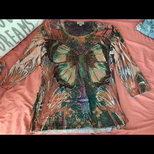 Colorful Butterfly Top